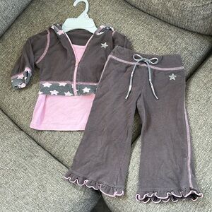 Lily Bleu Girls Cropped Wide Leg Leggings and Hooded T-shirt set Size 5